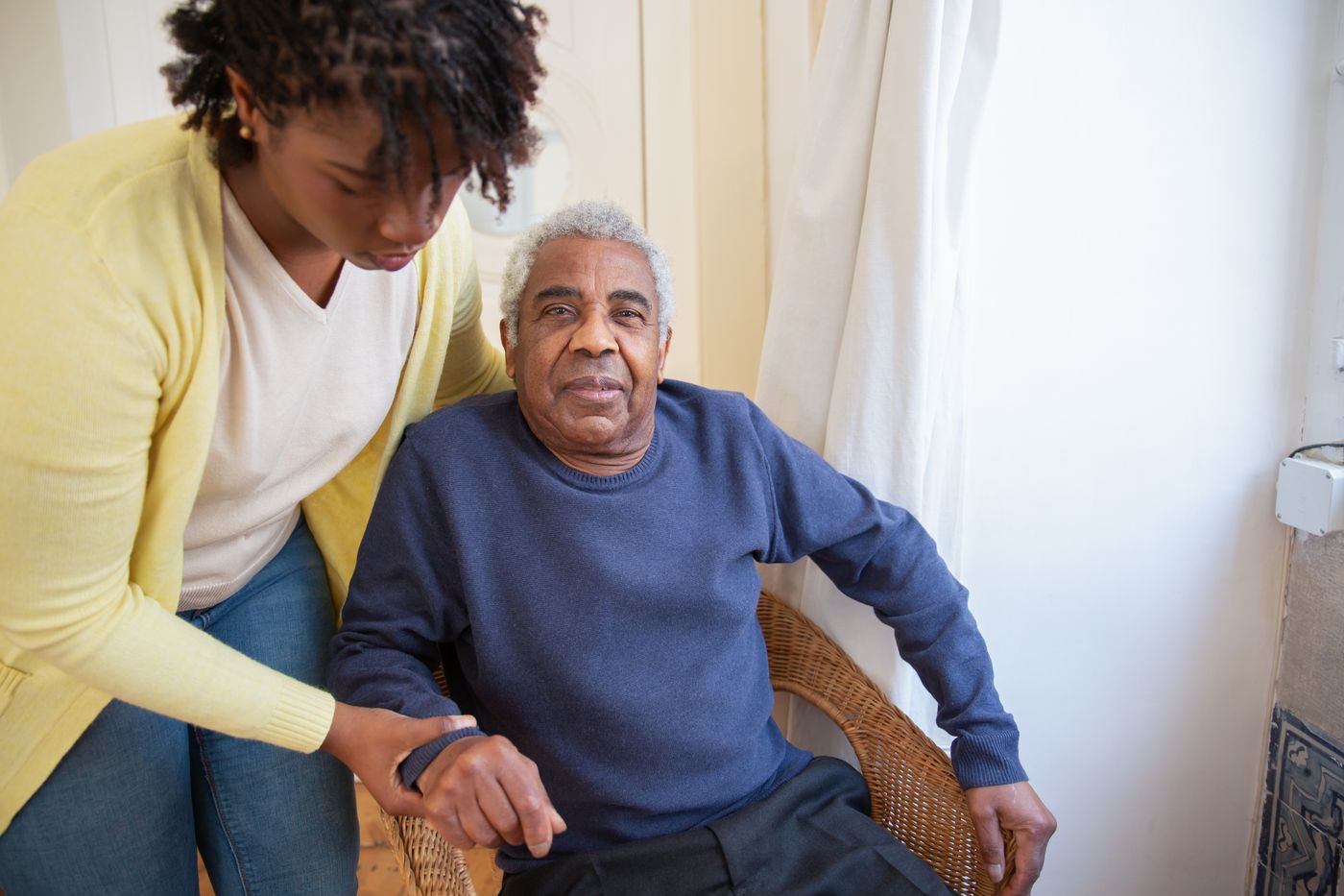Older adult receiving warm personalised support during a home visit